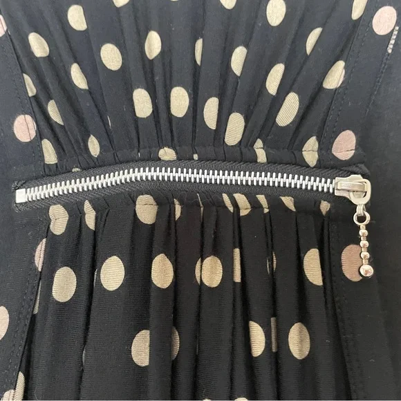 Comfy USA Dress Small Sleeveless Polka Dots Asymmetrical Hem Stretch Lagenlook - Picture 4 of 12